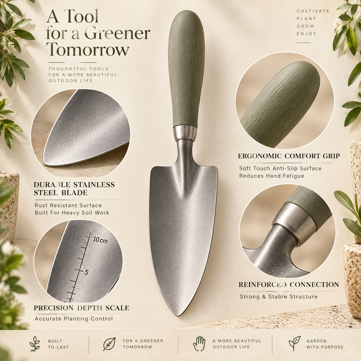 Valtherin™ Stainless Steel Garden Hand Trowel