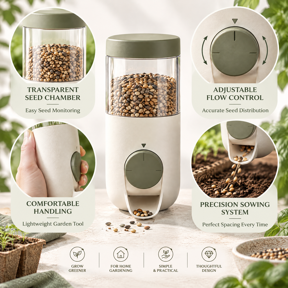 Valtherin™ Adjustable Garden Seed Dispenser